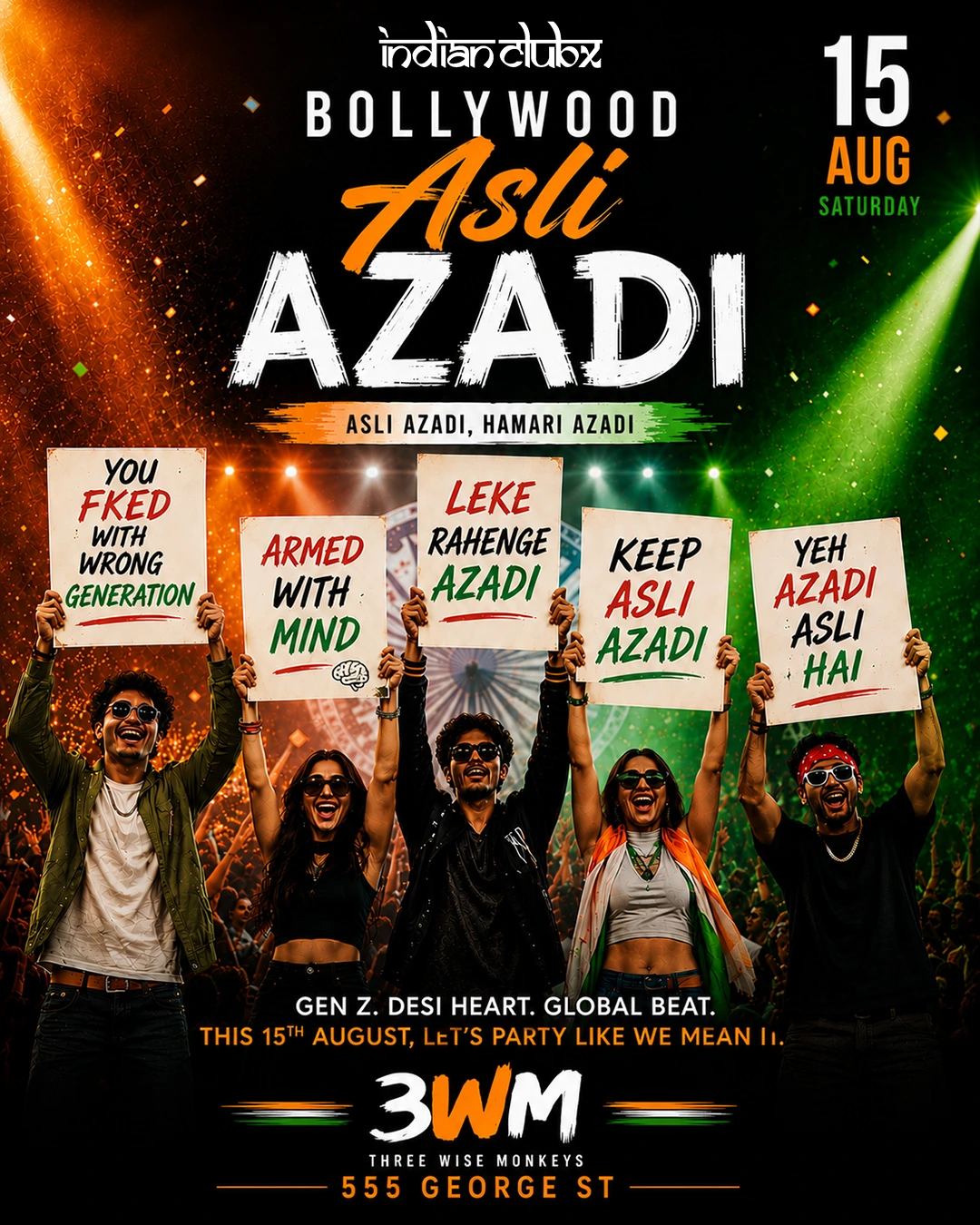 'BOLLYWOOD ASLI AZADI' At Indianclubx, Sydney